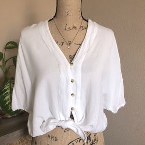 White flowy Button Down Blouse